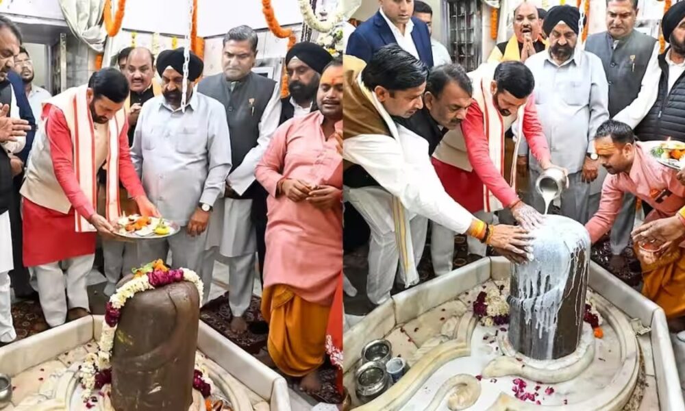 नूंह में CM नायब सिंह सैनी ने नल्हरेश्वर मंदिर में किया जलाभिषेक, सुख-समृद्धि की कामना