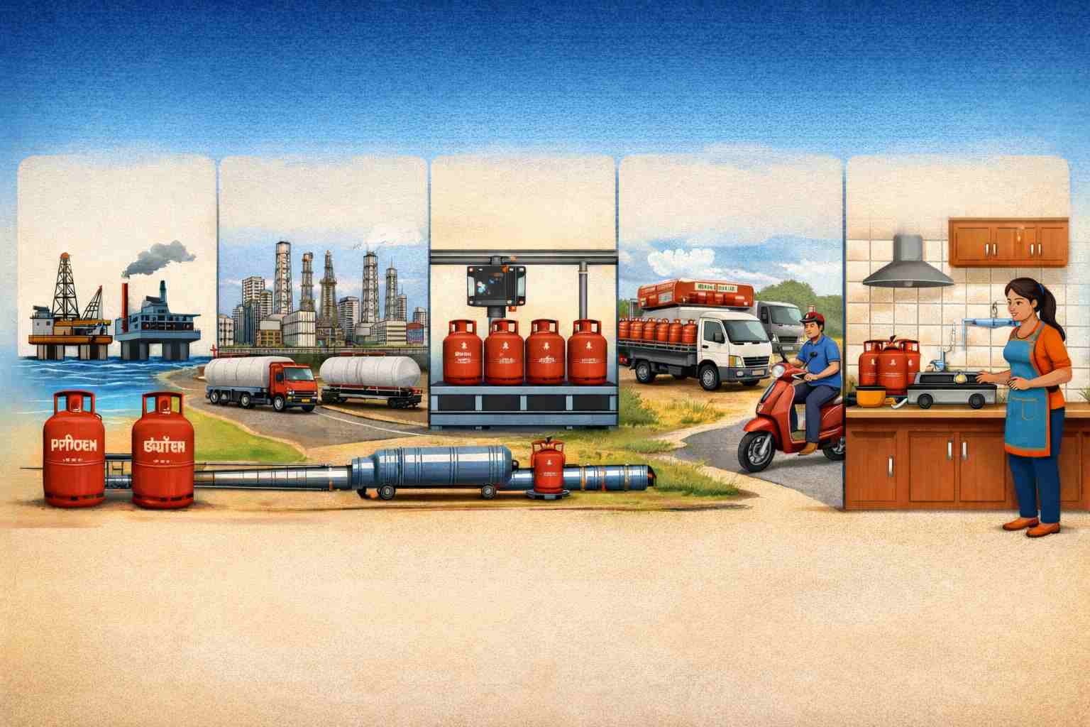 रसोई तक कैसे पहुंचती है LPG? जानिए गैस बनने से लेकर आपके घर तक आने का पूरा सफर