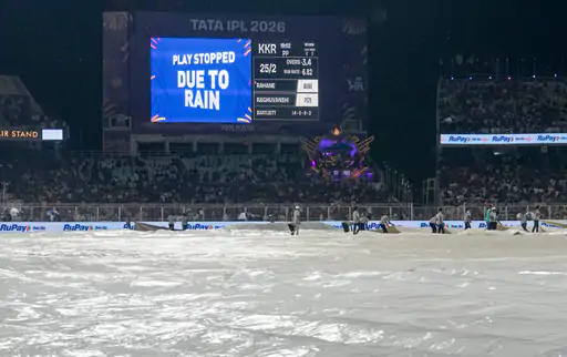 IPL 2026 : बारिश ने बिगाड़ा खेल, कोलकाता और पंजाब के बीच मुकाबला बिना नतीजे के खत्म