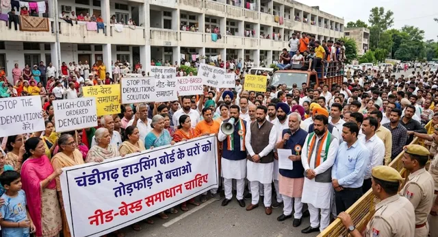 चंडीगढ़ में हाउसिंग बोर्ड के घरों को तोड़फोड़ से बचाने के लिए एकजुट हुए राजनीतिक दल चंडीगढ़ में हाउसिंग बोर्ड के घरों को तोड़फोड़ से बचाने के लिए एकजुट हुए राजनीतिक दल