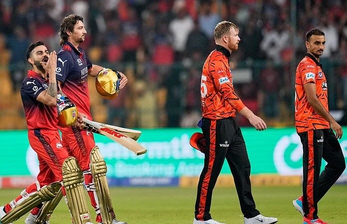 IPL 206: RCB को हार, फिर भी नंबर-1 की कुर्सी बरकरार; हैदराबाद की धमाकेदार जीत से प्लेऑफ का समीकरण तय IPL 206: RCB को हार, फिर भी नंबर-1 की कुर्सी बरकरार; हैदराबाद की धमाकेदार जीत से प्लेऑफ का समीकरण तय