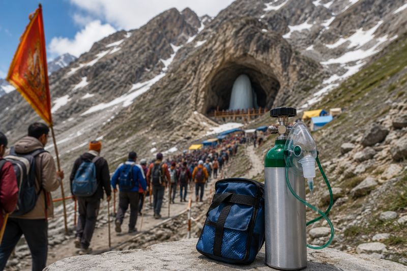 अमरनाथ यात्रा 2026: क्या श्रद्धालु अपने साथ पोर्टेबल ऑक्सीजन कैन ले जा सकते हैं? जानिए नियम, सावधानियां और जरूरी बातें