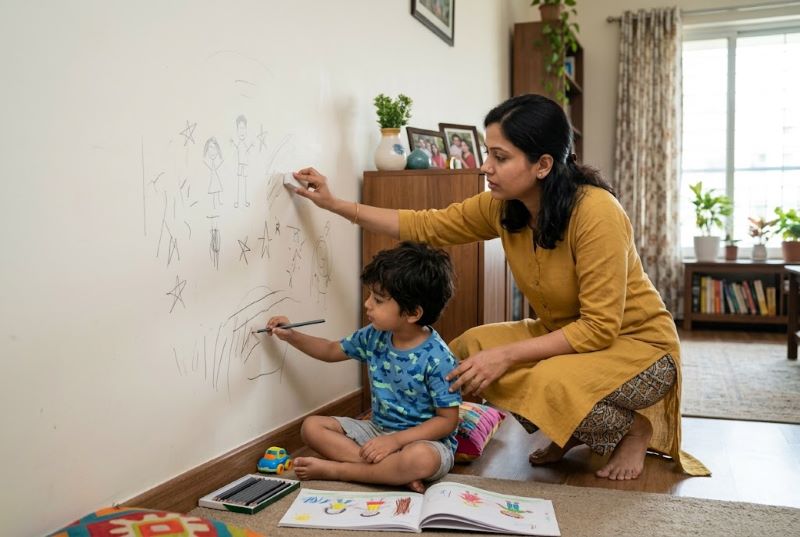 बच्चों ने दीवार पर पेंसिल से कलाकारी कर दी? बिना पेंट खराब किए ऐसे हटाएं निशान