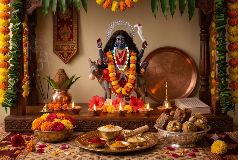 नवरात्रि के सातवें दिन मां कालरात्रि की आराधना, जानें पूजा का शुभ तरीका, प्रिय भोग, शक्तिशाली मंत्र और आरती