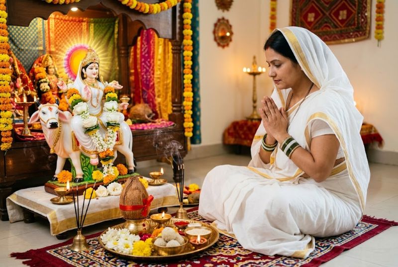 नवरात्रि अष्टमी पर मां महागौरी की आराधना: सफेद वस्त्र पहनकर करें पूजा, नारियल के भोग का है विशेष महत्व