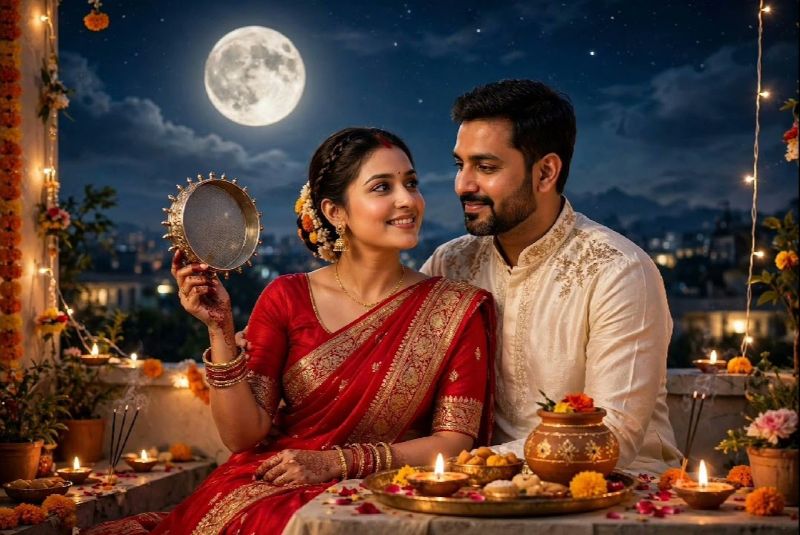 करवाचौथ पर कब करें चंद्रमा की पूजा? जानें शुभ मुहूर्त, व्रत खोलने का सही समय, पूजा के मंत्र और आरती